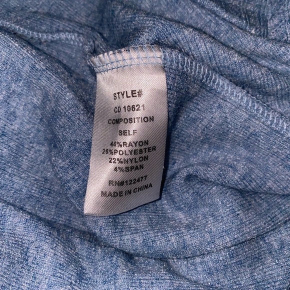 NSR Lucia Slit Ribbed Knit Jewel Neck Bell Sleeve Stretch Form Fit Mini Dress XL - Picture 6 of 8